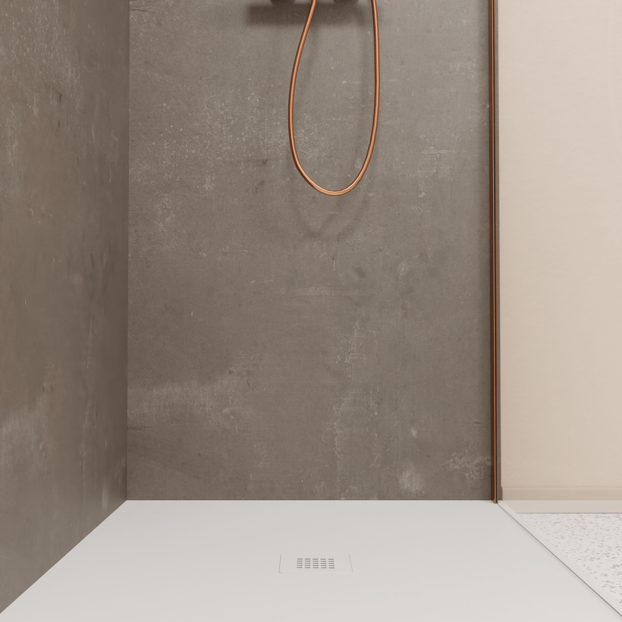 Luca Varess Groovy Duschrückwand Set 2 x 120x260 cm, SPC, Pemba Warm Grey