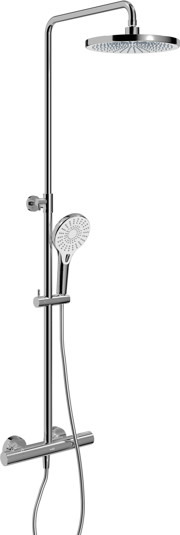 Blaufoss Onos 250 thermostatische kraan regendoucheset Glanzend Chroom en wit