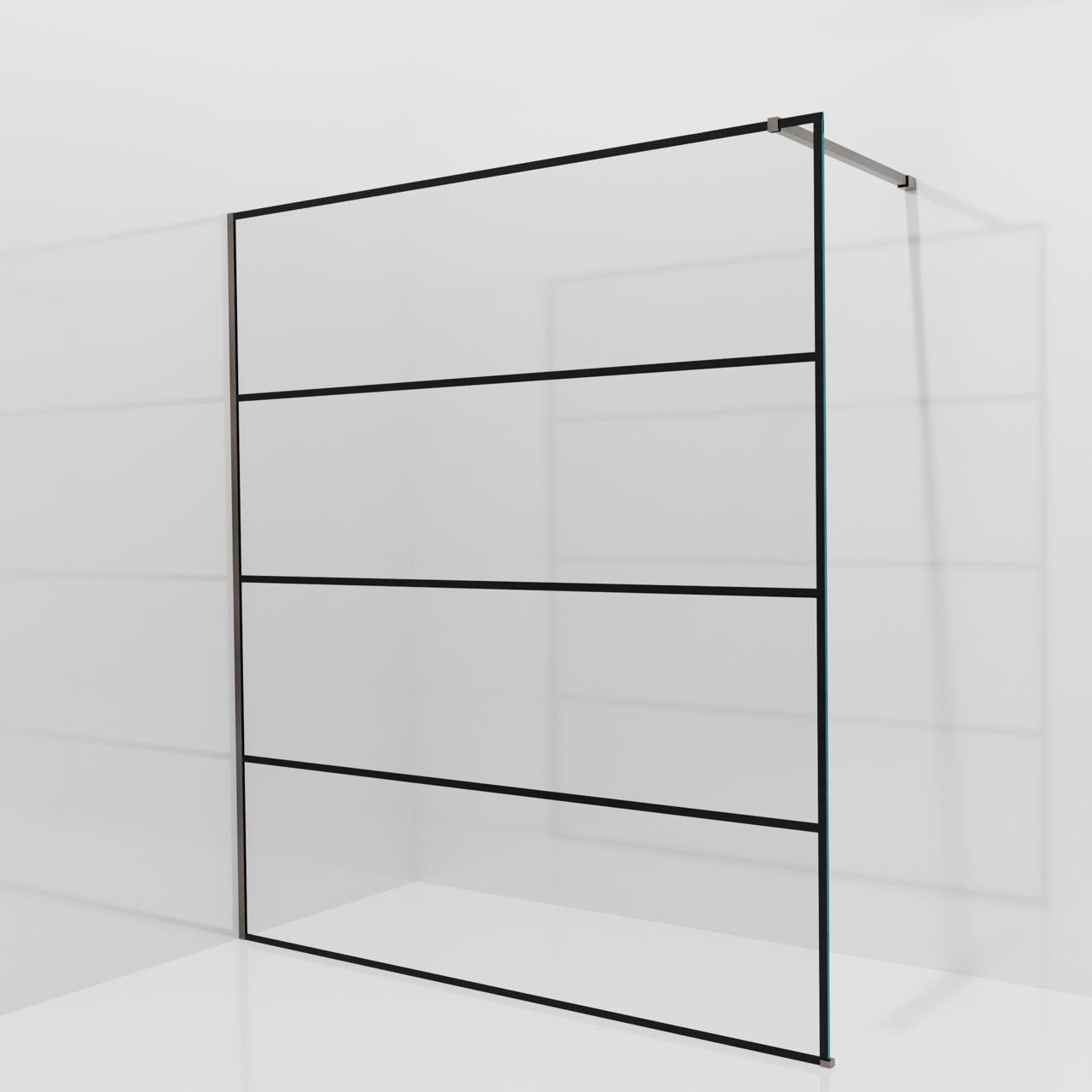 Balmani Modular inloopdouche: 180 x 200 cm, Lined met coating, Brushed GunMetal profielen