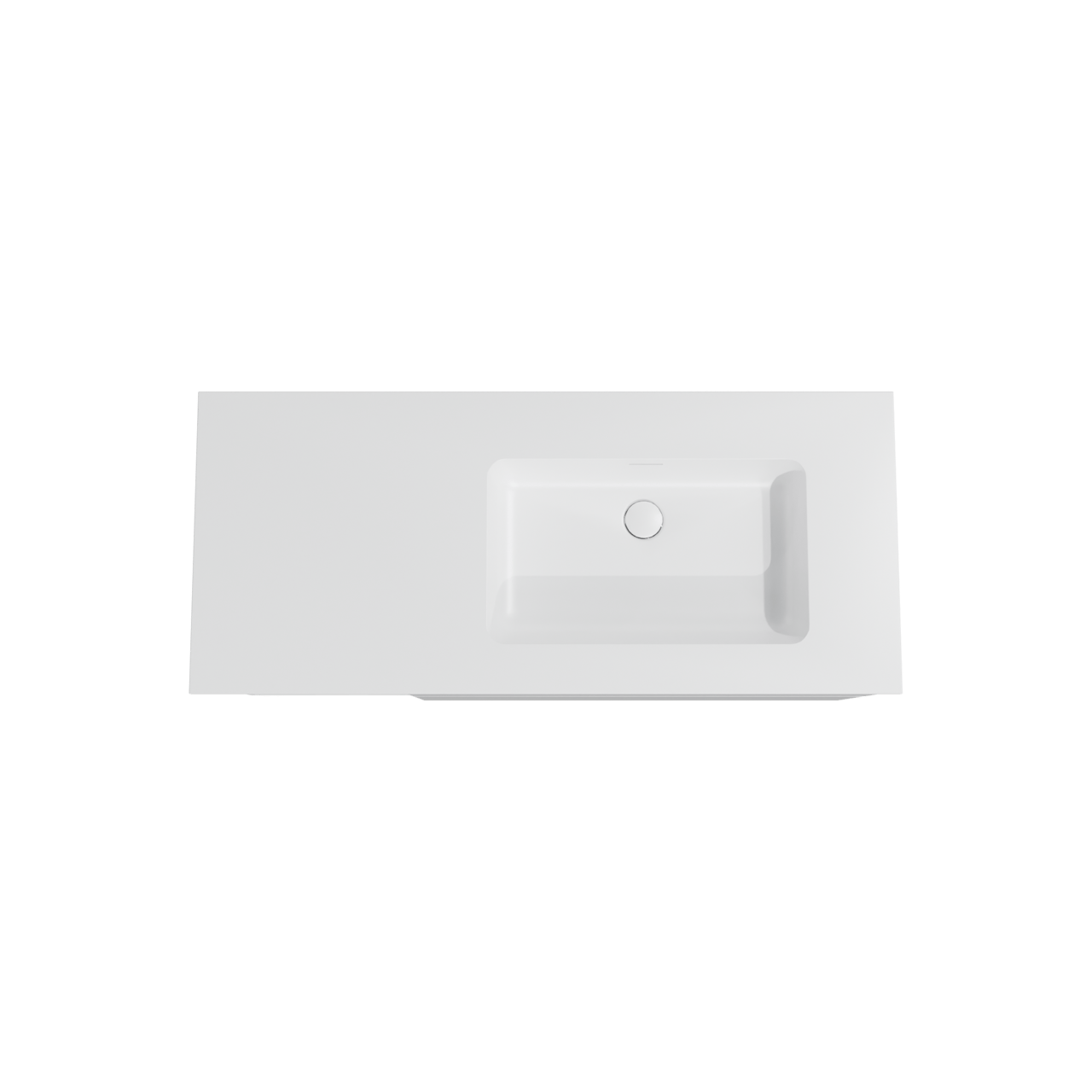 Storke Edge meuble salle de bains suspendu 120 x 52 cm blanc brillant avec Mata vasque asymétrique droite en solid surface blanc mat