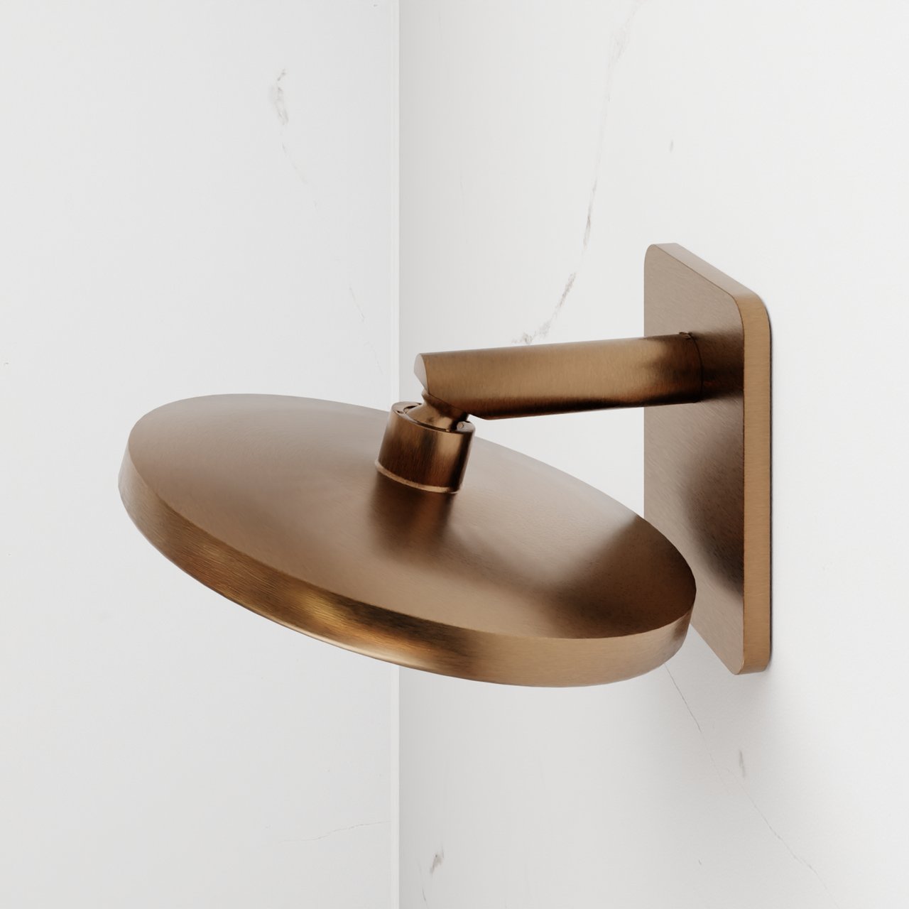 Blaufoss Onos 250 Duschkopf 25 cm, Wandmontage, mit Brausearm, Brushed Rosegold