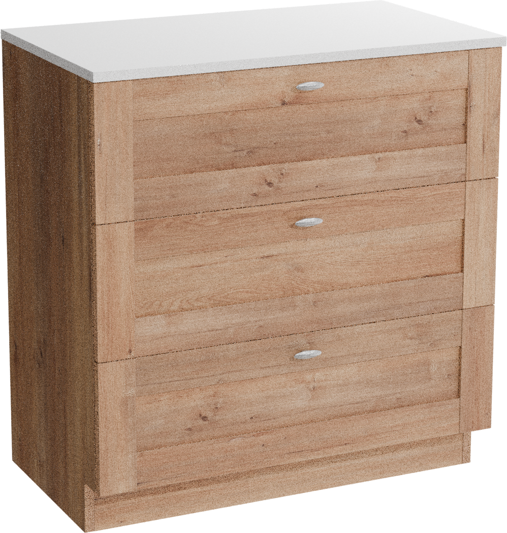 Linie Classo freistehendes Möbelstück Set: 80 x 46 cm, Naturbelassene Eiche, mit Lado Einzel Waschtischplatte, Marmorkomposit Weiß matt