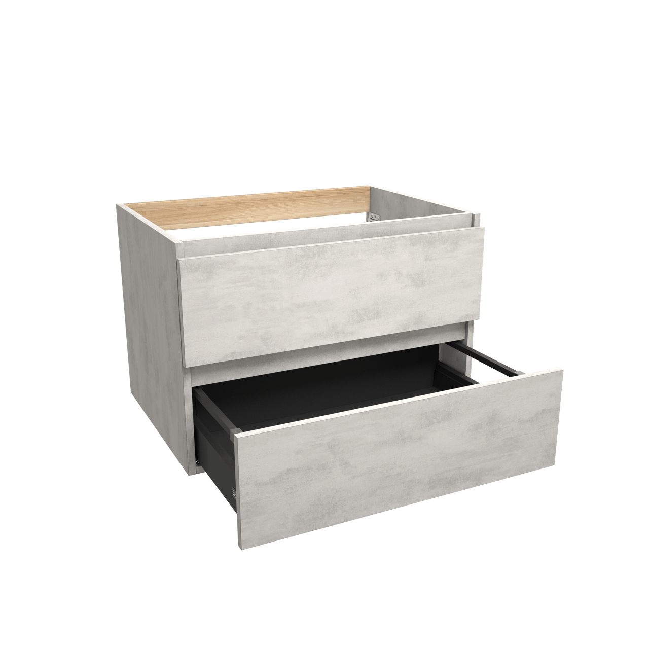 Balmani Lucida zwevende wastafelonderkast 75 x 55 cm beton zilvergrijs 2 lades