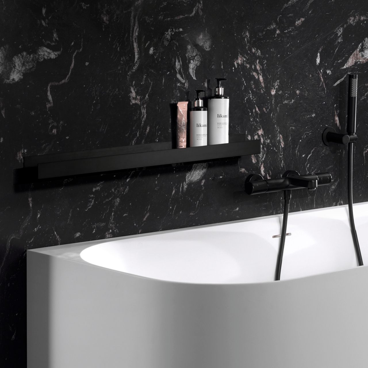 Blaufoss Tilli wandplank mat zwart 80 x 6,8 cm