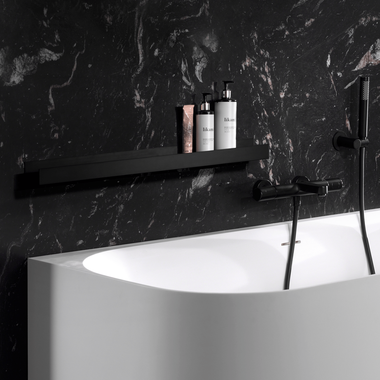 Blaufoss Tilli wandplank mat zwart 80 x 6,8 cm