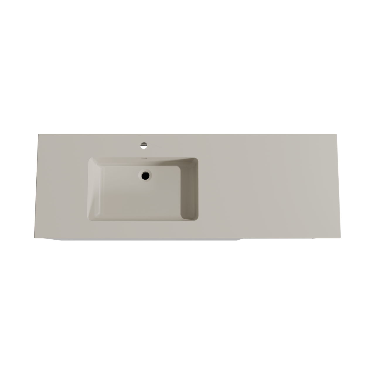 Storke Edge hängendes Möbelstück Set: 150 x 52 cm, Weiß glänzend, mit Diva Waschtisch links, Top Solid Seidengrau