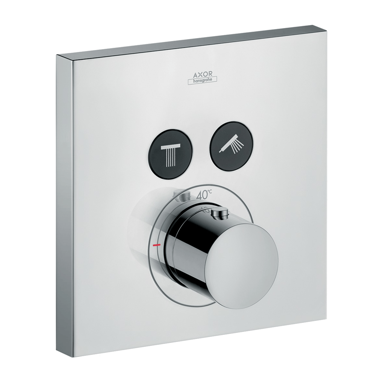 Axor Showerselect Square Unterputz Thermostat-Duscharmatur: für 2 Verbraucher, Chrom glänzend