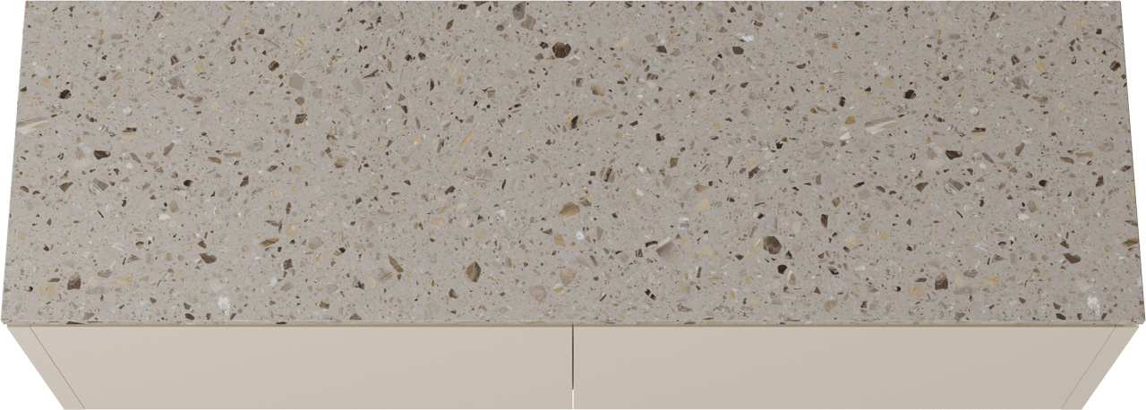 Balmani Eclips meuble salle de bains suspendu 180 x 55 cm Sandbeige avec Stretto tablette simple ou double en Terrazzo greige