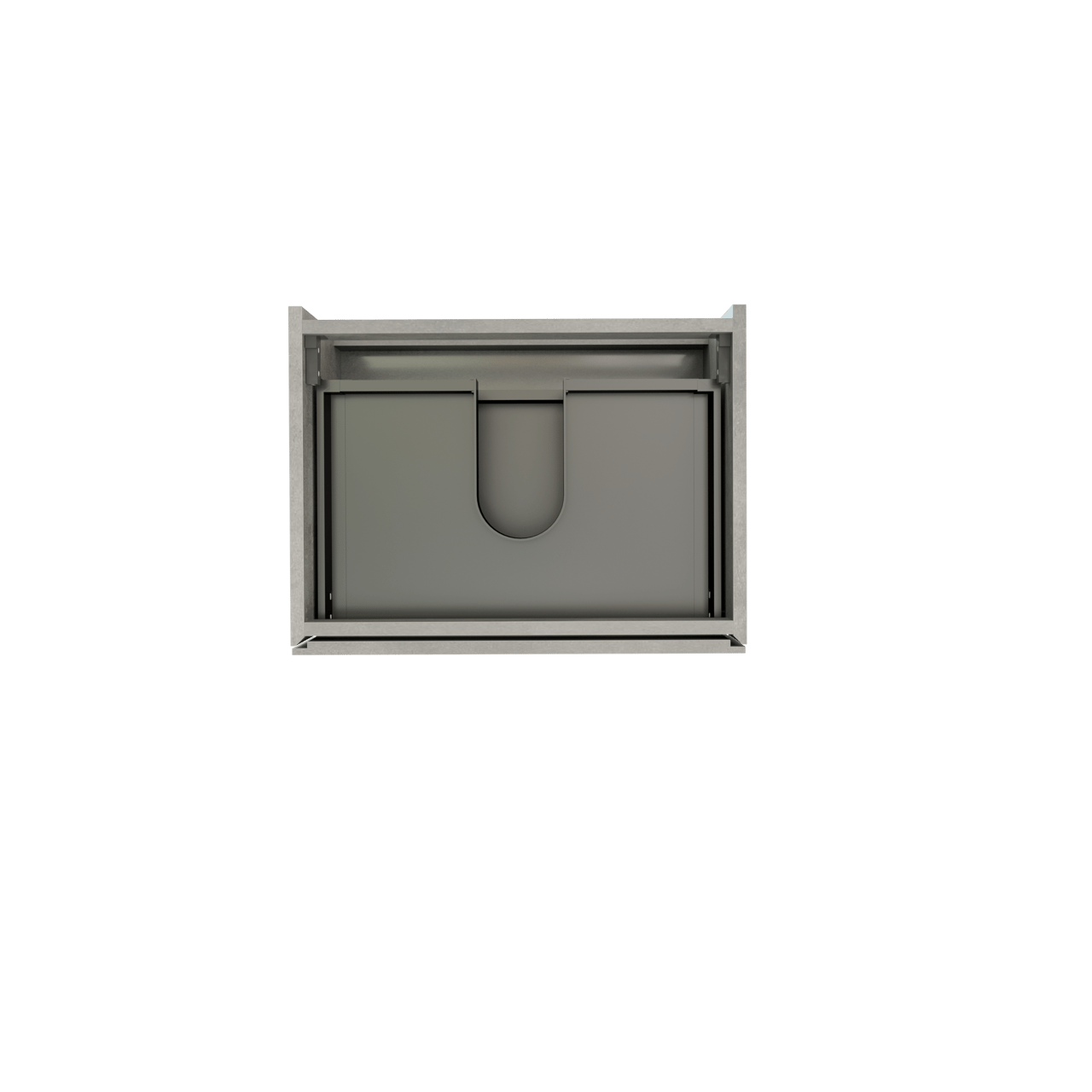 Storke Edge meuble sous-lavabo suspendu 60 x 46 cm béton gris foncé 2 tiroirs