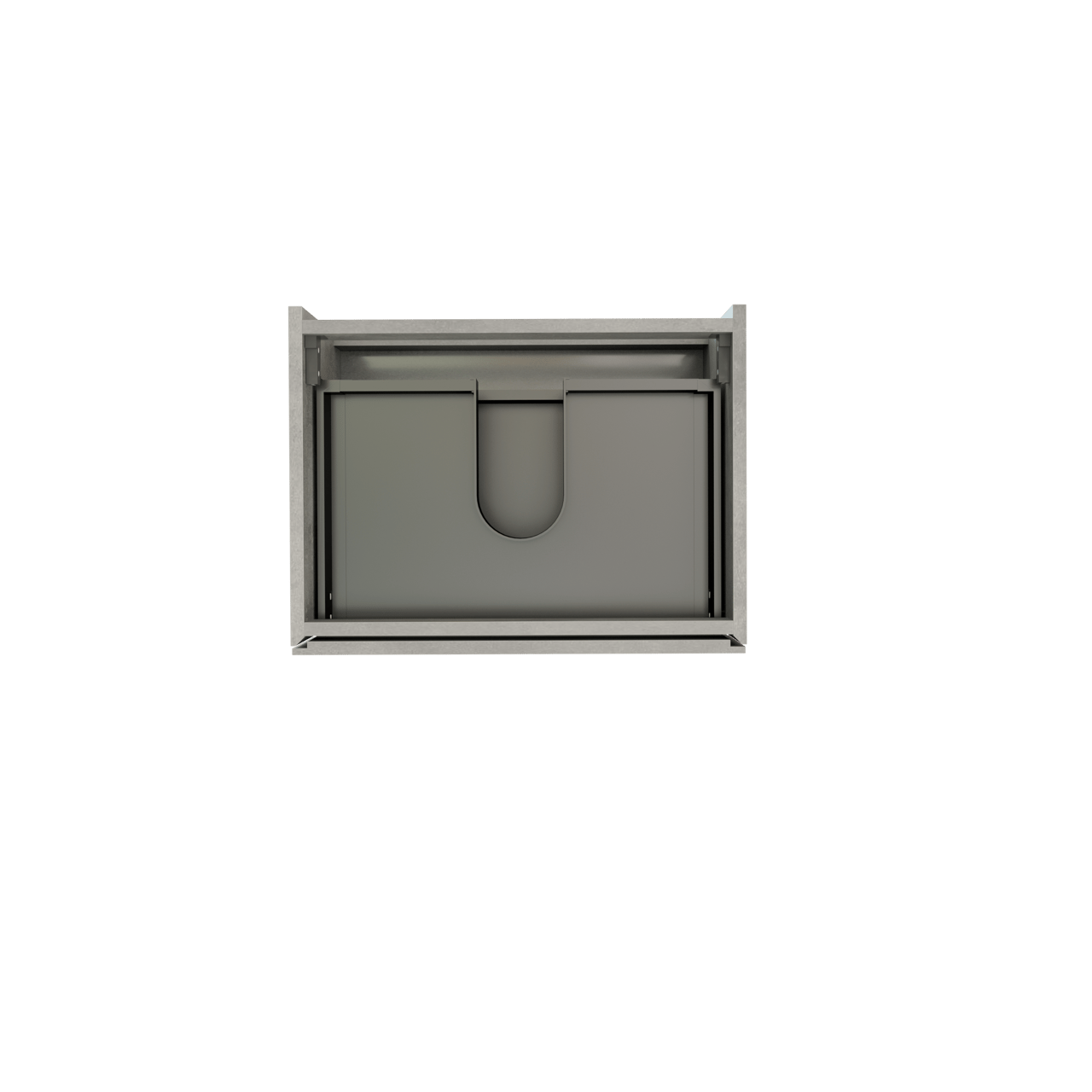 Storke Edge zwevende wastafelonderkast 60 x 46 cm beton donkergrijs 2 lades