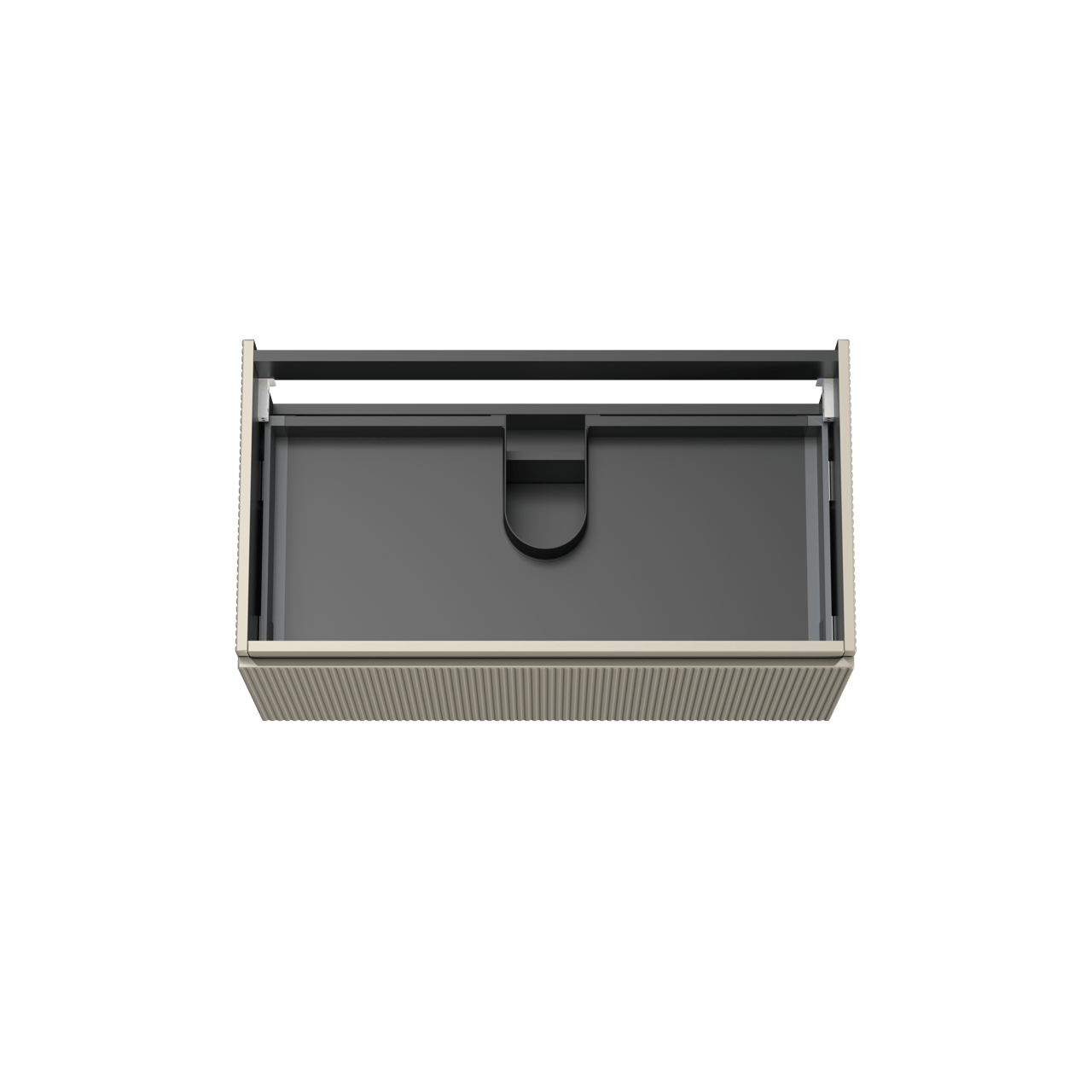 Storke Ribs meuble sous-lavabo suspendu 95 x 52 cm soie grise 2 tiroirs