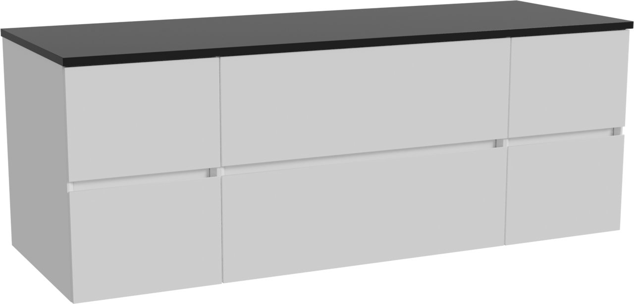 Storke Edge meuble salle de bains suspendu 145 x 52 cm blanc brillant avec Panton tablette simple ou double en mdf enduit de poudre noir mat