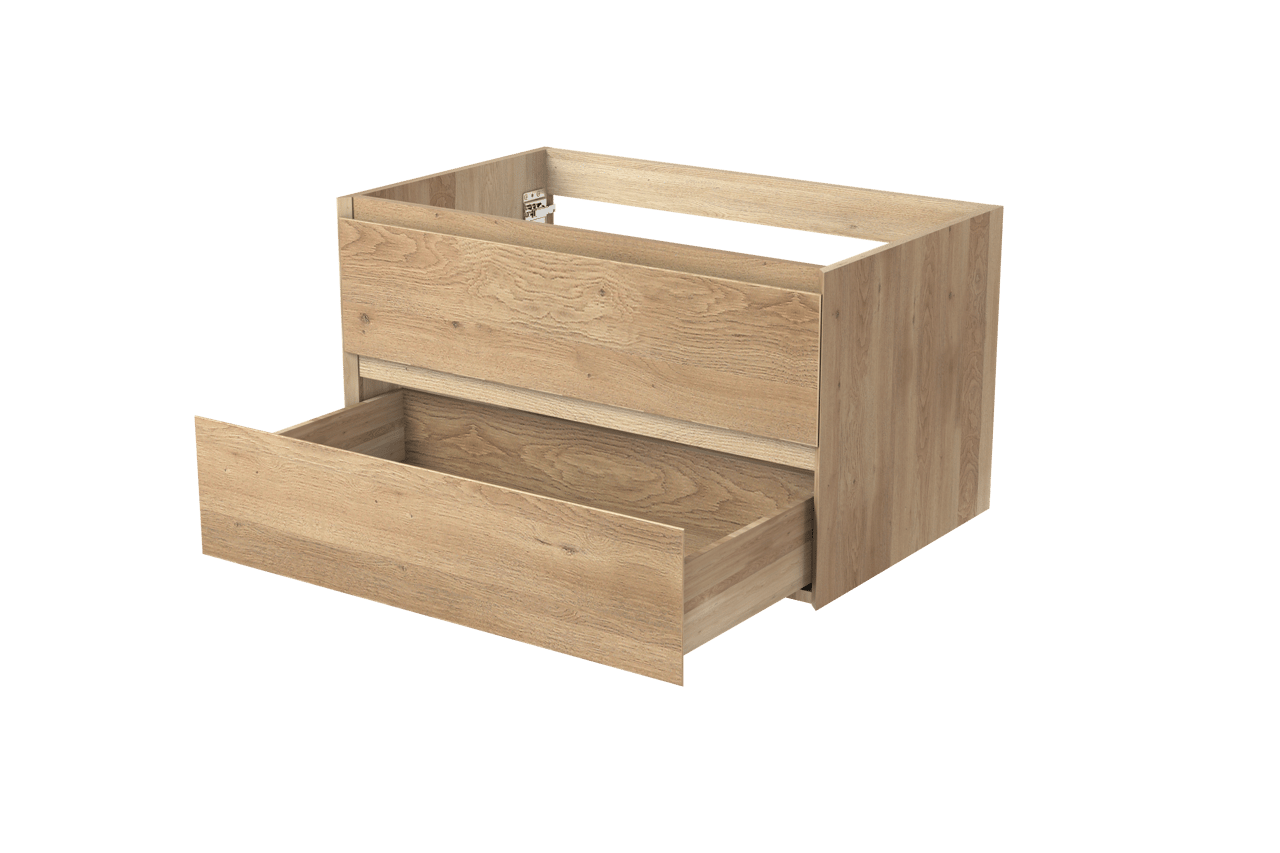 Balmani Mitra meuble sous-lavabo suspendu 90 x 55 cm chêne naturel 2 tiroirs