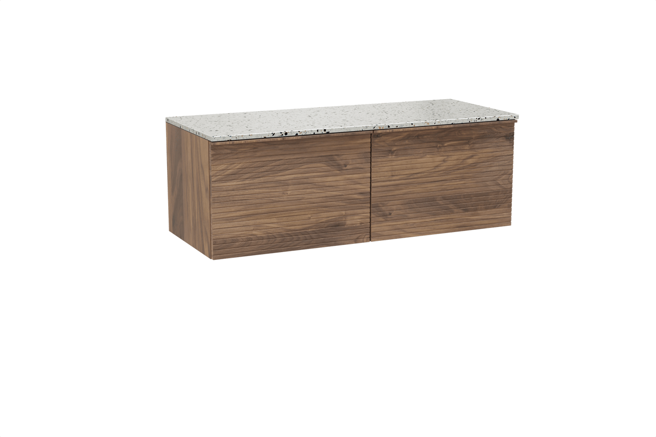 Balmani Forma Badmöbel Set mit Stretto Waschtischplatte für Aufsatzwaschbecken