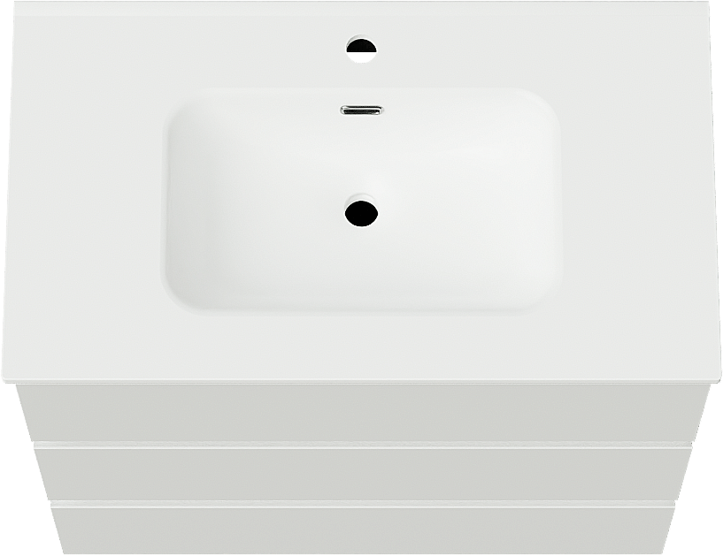 Linie Lado freistehendes Möbelstück Set: 80 x 46 cm, Weiß glänzend, mit Baro Einzelwaschtisch, Porzellan Weiß matt