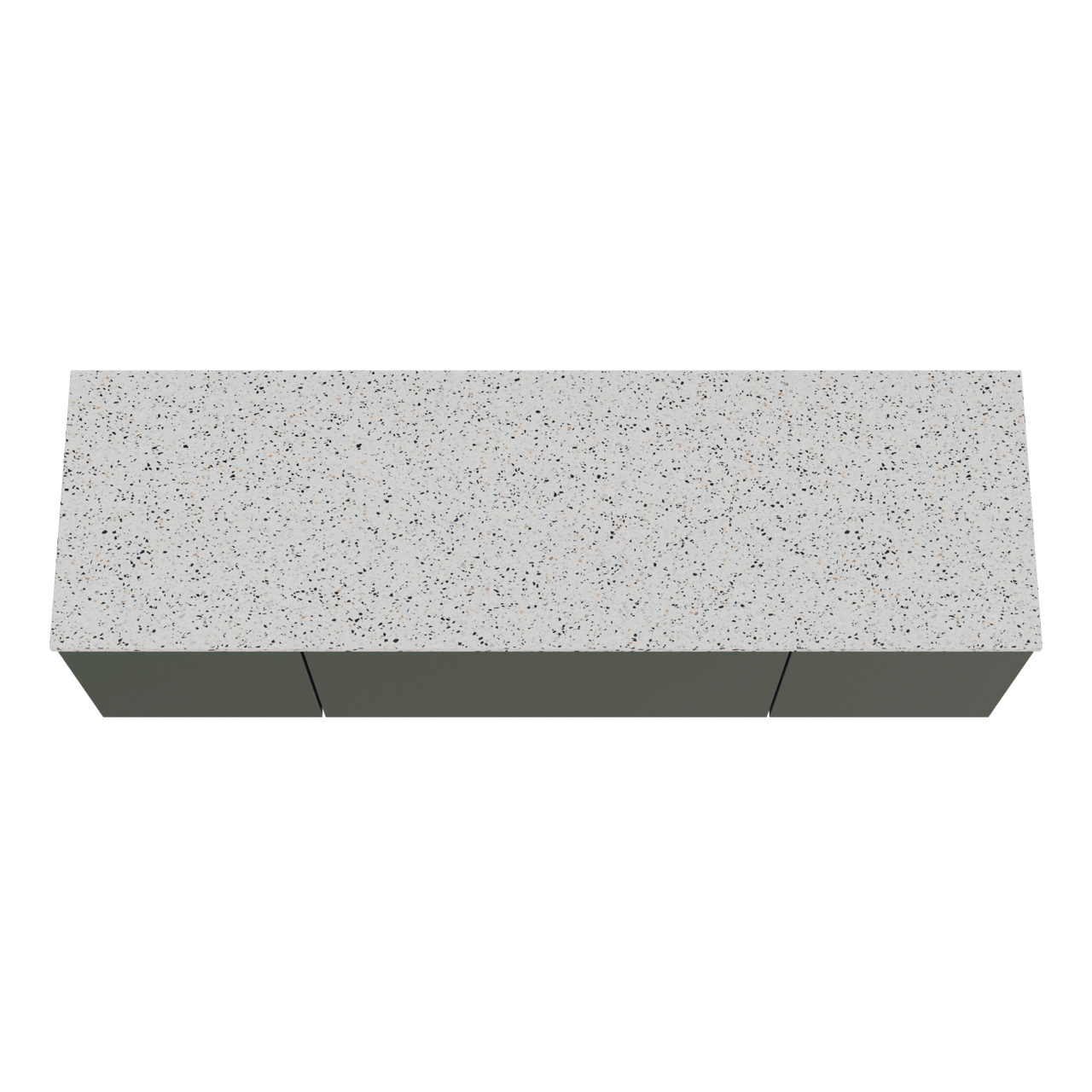 Balmani Sfera meuble salle de bains suspendu 180 x 55 cm forest avec Stretto tablette simple ou double en blanc/noir mat terrazzo
