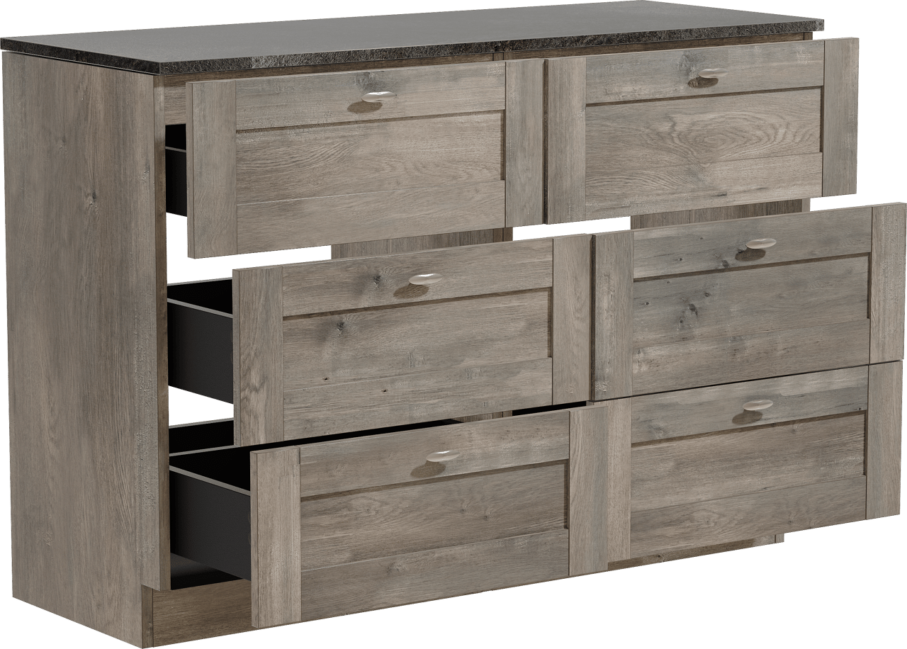 Linie Classo staand badkamermeubel 120 x 46 cm grijze eik met Lado enkel of dubbel tablet in melamine leisteen grijs