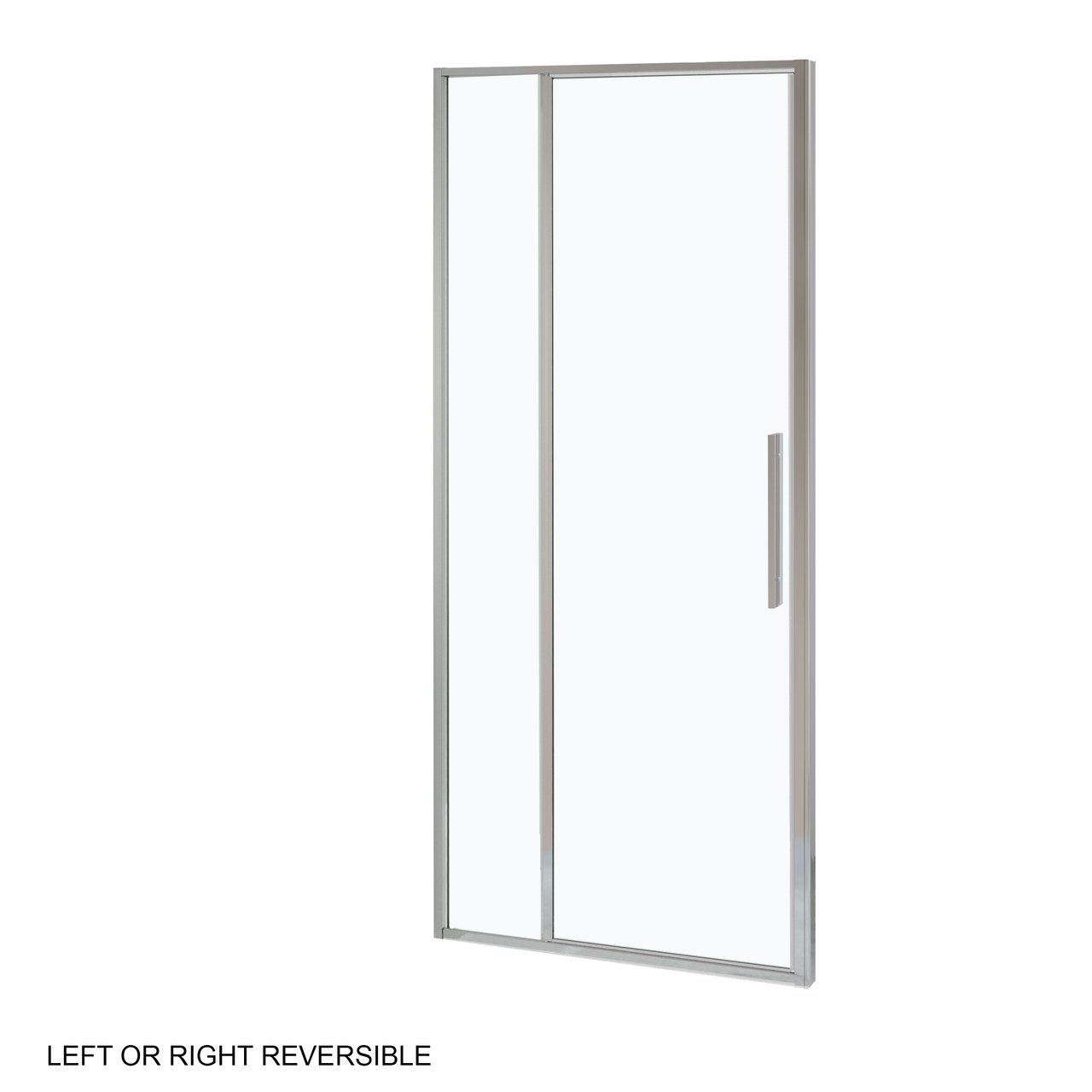 Luca Varess Morano paroi de douche avec porte pivotante et 2 parois latéraux fixes 90 x 90 cm verre transparent profil chrome brillant - porte