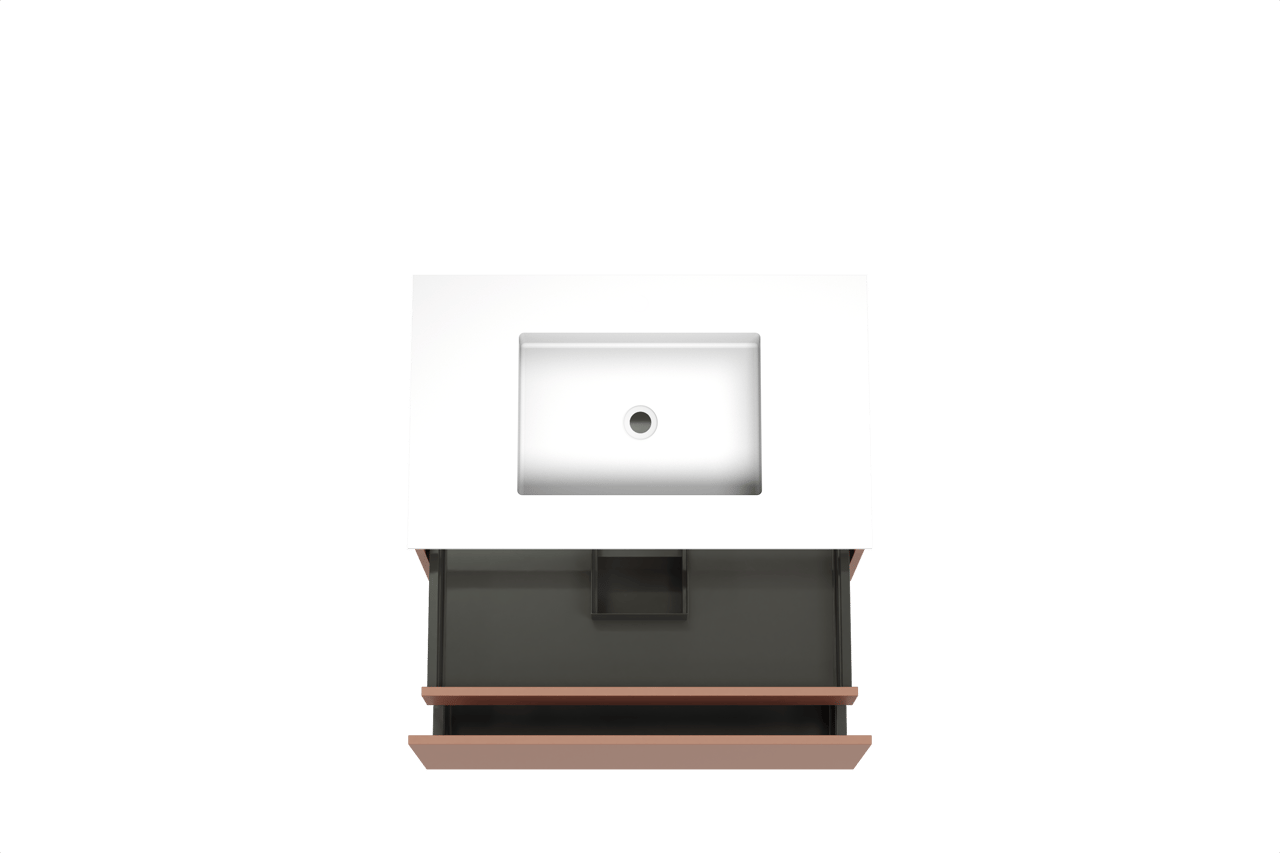 Balmani Sfera meuble salle de bains suspendu 90 x 55 cm cotto avec Tablo Stretto plan simple en solid surface blanc mat