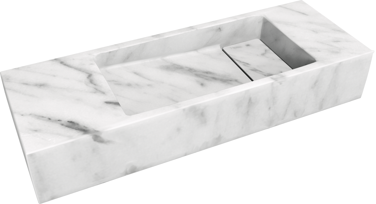 Balmani Mood Handwaschbecken: Carrara-Marmor, 55 x 20 cm