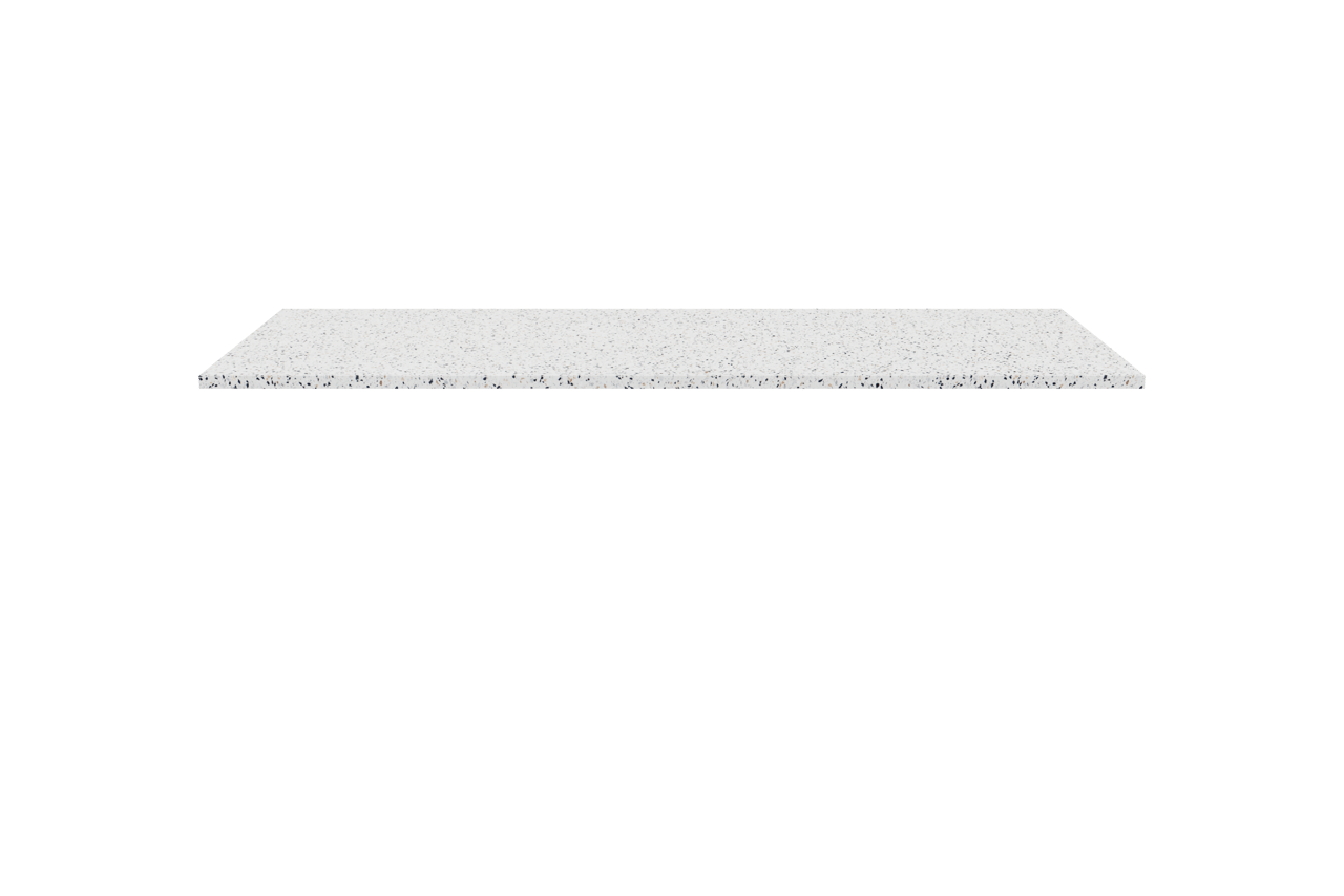 Storke Tavola Einzel- oder Doppel Waschtischplatte Weiß/Schwarz Terrazzo Matt 130 x 52 cm