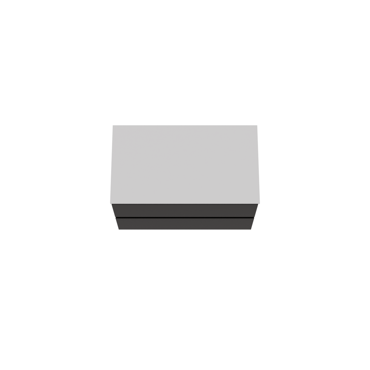 Storke Edge meuble salle de bains suspendu 80 x 46 cm noir mat avec Tavola tablette simple en solid surface blanc mat