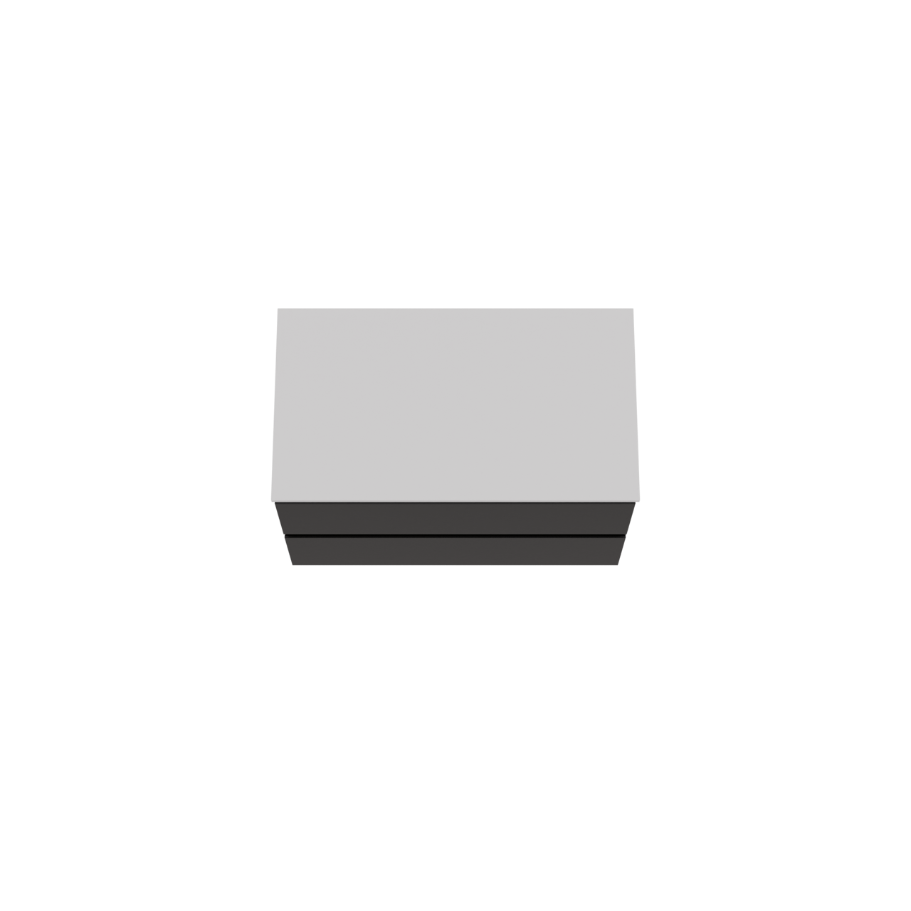 Storke Edge hängendes Möbelstück Set: 80 x 46 cm, Schwarz matt, mit Tavola Einzel Waschtischplatte, Solid Surface Weiß matt