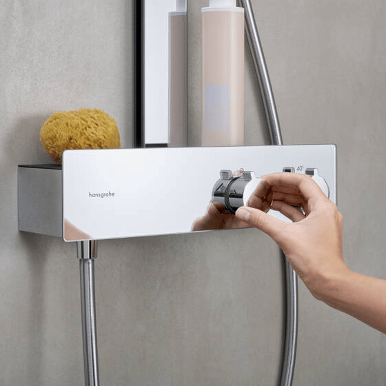 Hansgrohe Rainfinity 300 colonne de douche de pluie avec ShowerTablet 350 chrome brillant