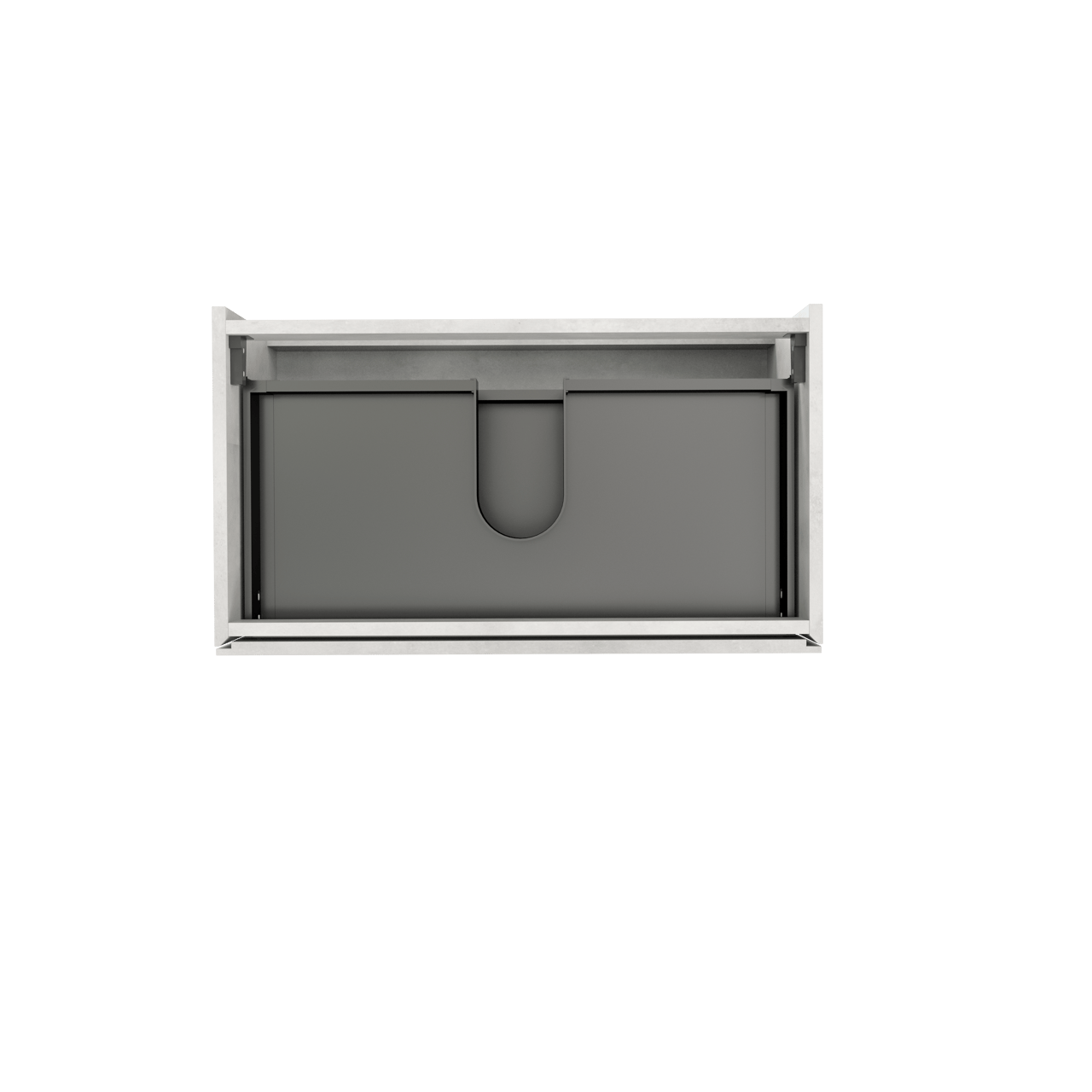 Storke Edge zwevende wastafelonderkast 80 x 46 cm beton zilvergrijs 2 lades