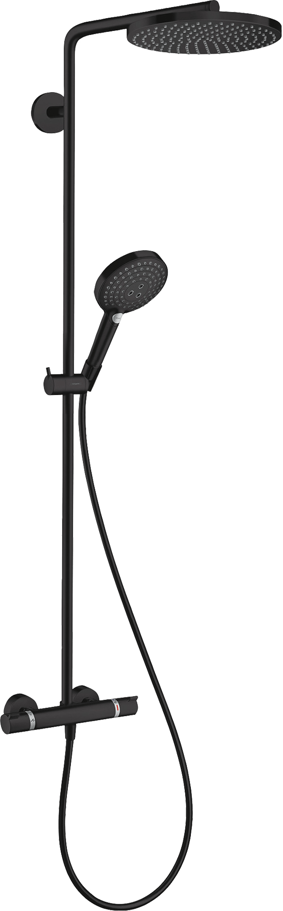 Hansgrohe Raindance Select S 240 Powderrain colonne de douche de pluie mitigeur thermostatique Noir Mat