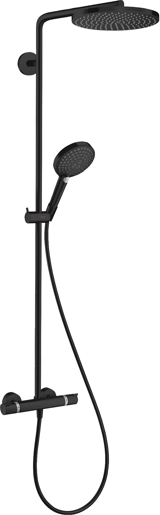 Hansgrohe Raindance Select S 240 Powderrain Duschsystem: Schwarz Matt