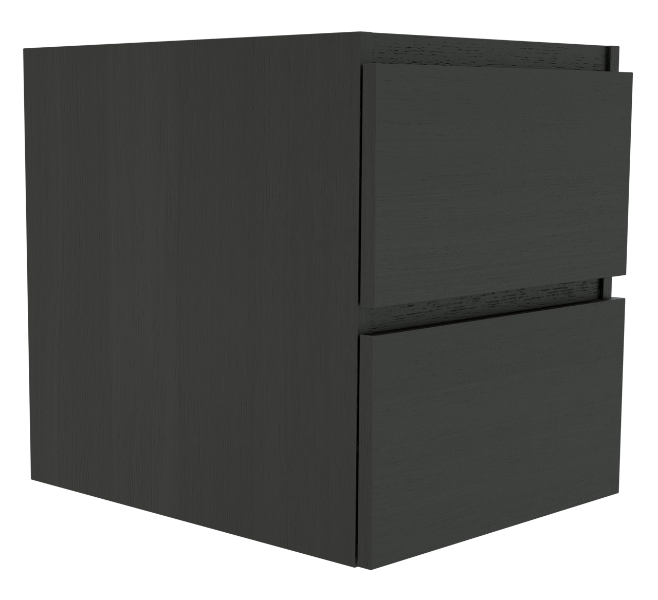 Balmani Lucida hängender Waschbeckenunterschrank: 45 x 55 cm, Eiche Schwarz, 2 Schubladen