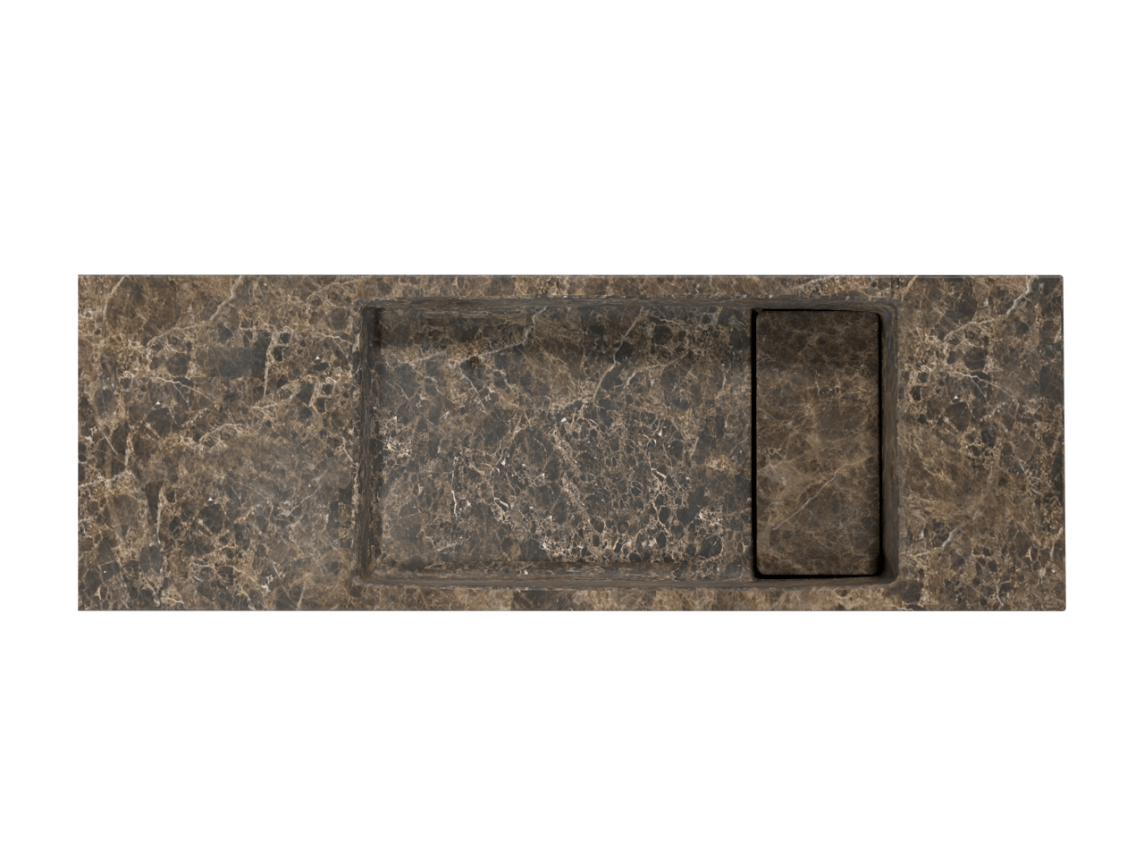 Balmani Mood Handwaschbecken: Dark Emperador Marmor, 65 x 20 cm