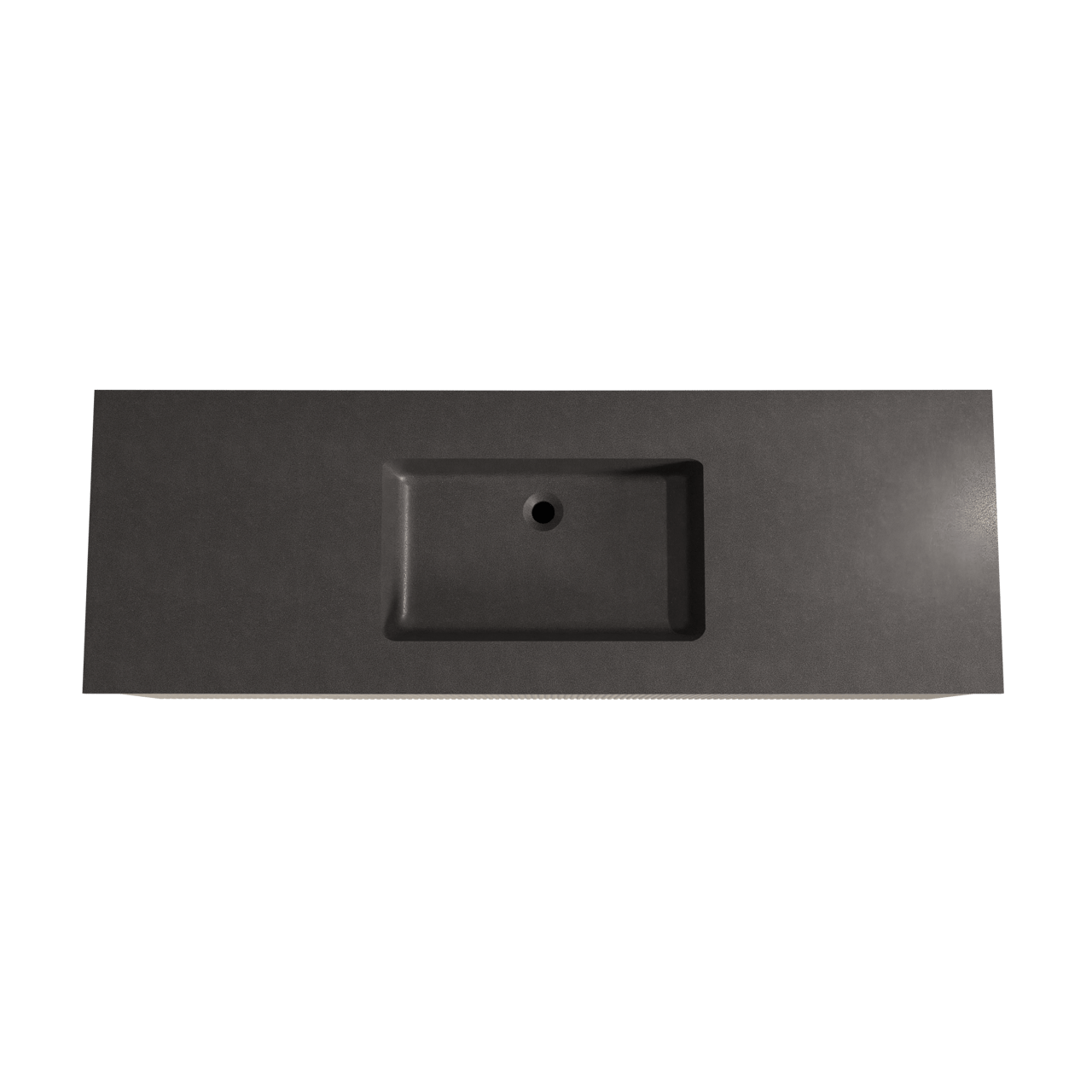 Storke Ribs hängendes Möbelstück Set: 155 x 52 cm, Rohe Eiche, mit Scuro Einzelwaschtisch, Quarz, Schwarz matt, Vertikale symmetrische gerade Rippe