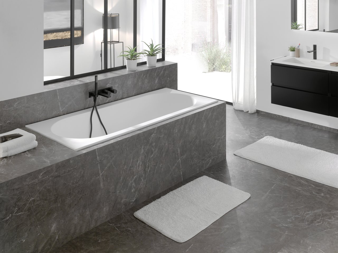 Luca Varess Snello 2 Personen Einbaubadewanne 170 x 75 cm Acryl weiß matt