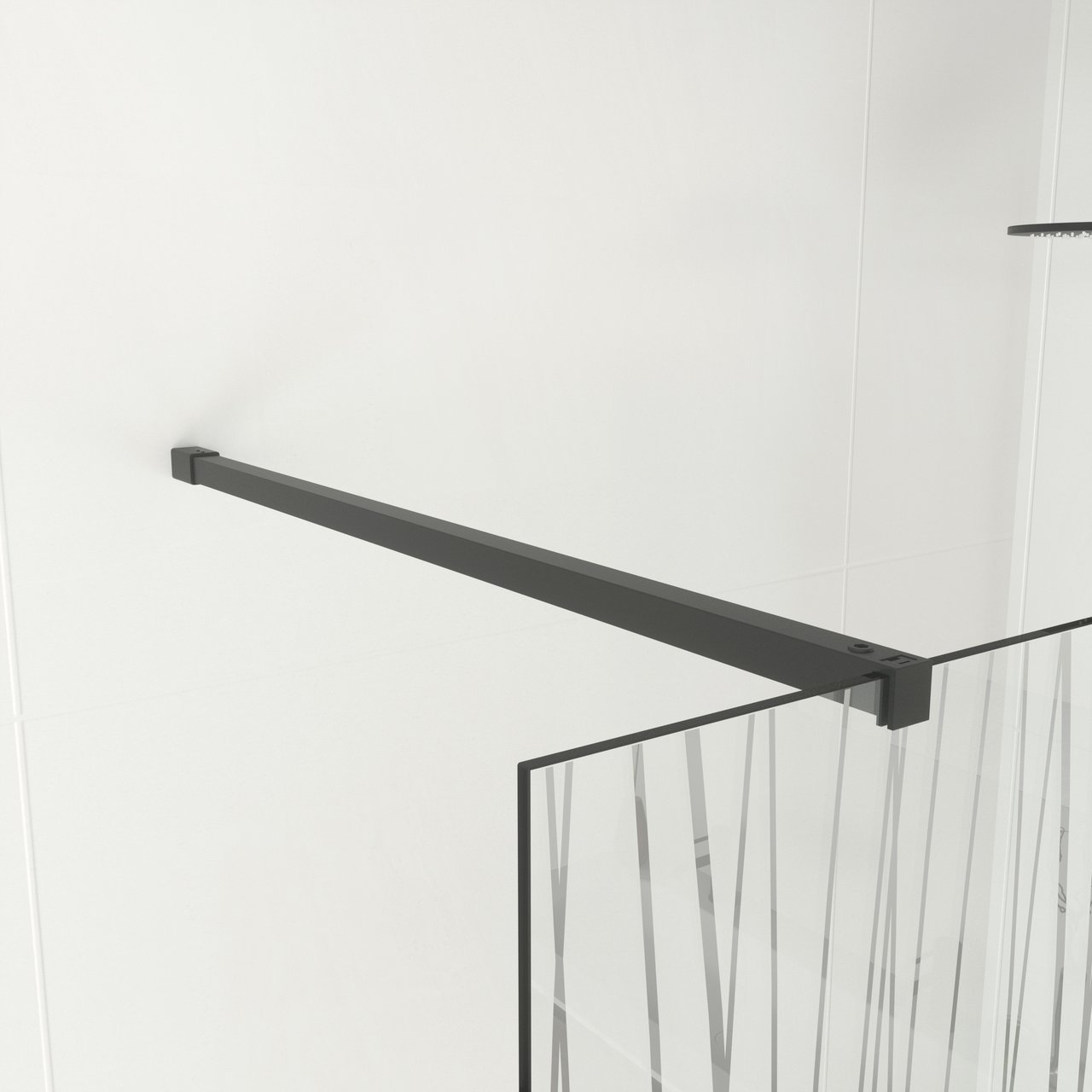 Balmani Modular douche à l'italienne 100 x 200 cm verre mikado profil noir mat