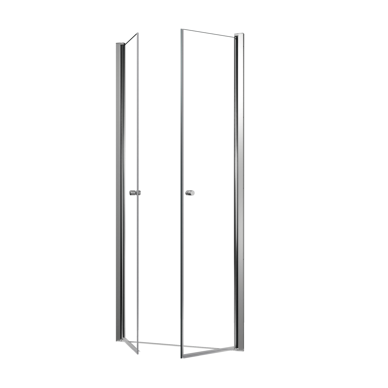 Luca Varess Kuresa porte battante 90 x 200 cm verre transparent profil chrome brillant