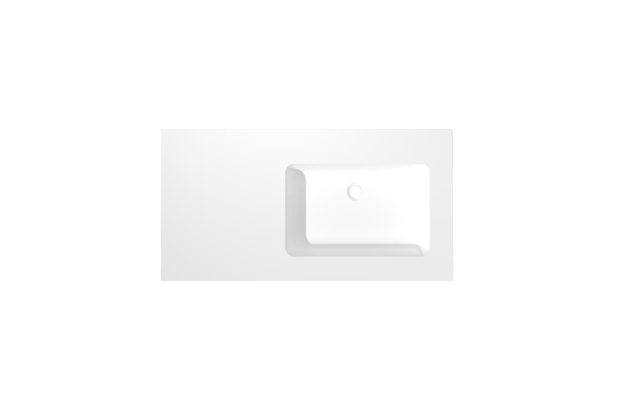 Storke Mata asymmetrisch rechtse wastafel matte solid surface 100 x 52 cm