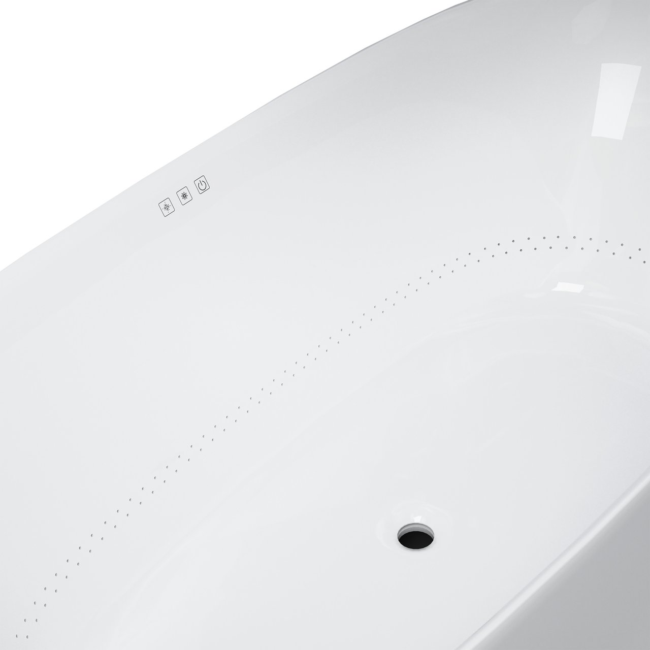 Luca Varess Bolla ovaal vrijstaand airmassage bad 180 x 80 cm acryl Glanzend Wit