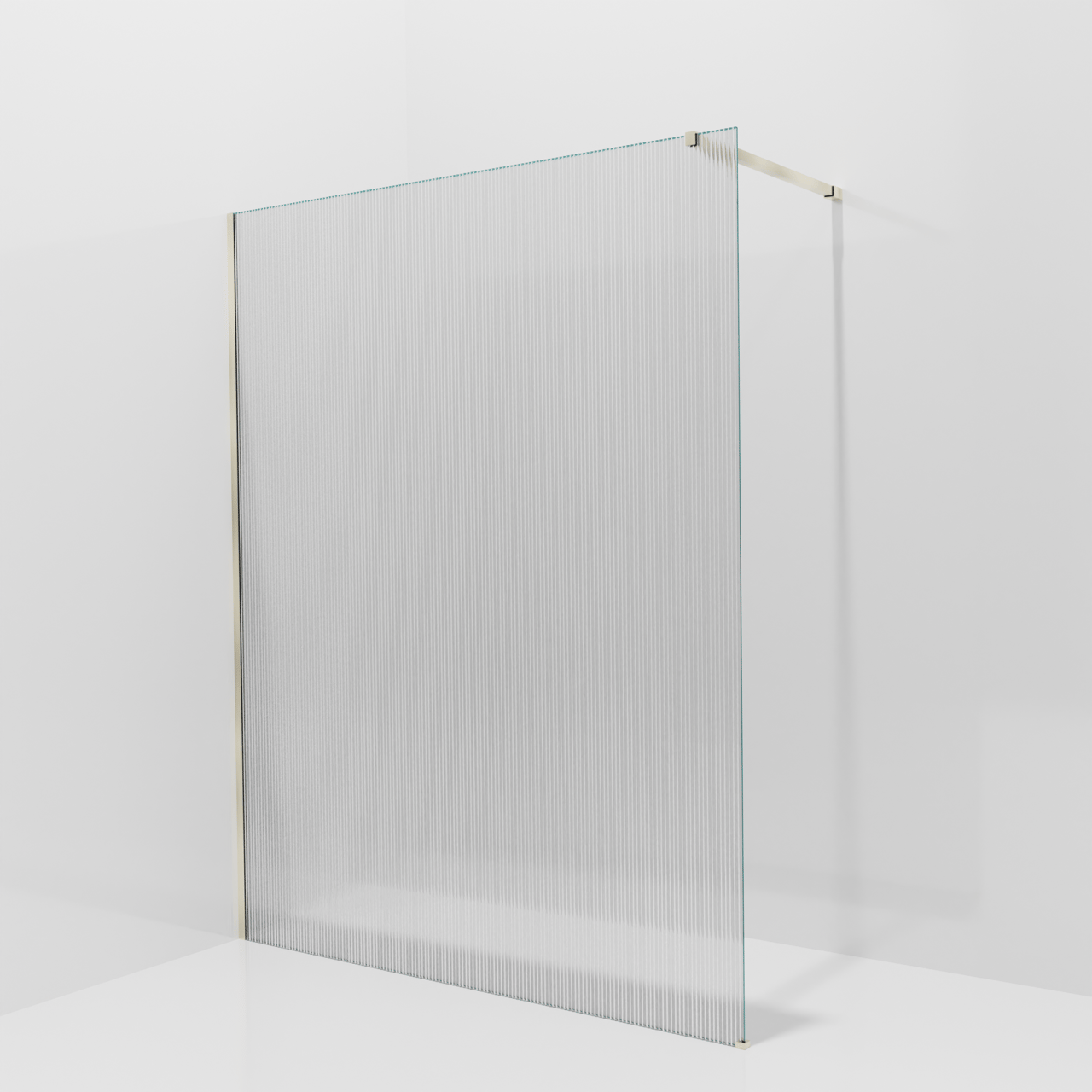 Balmani Modular Walk-In Dusche: 160 x 200 cm, Ribs, inklusive Coating, Profil Brushed Champagne Gold