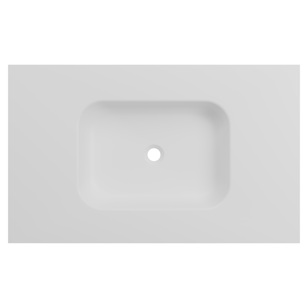 Balmani Eclips Einzelwaschtisch matt weiße Solid Surface 90 x 55 cm