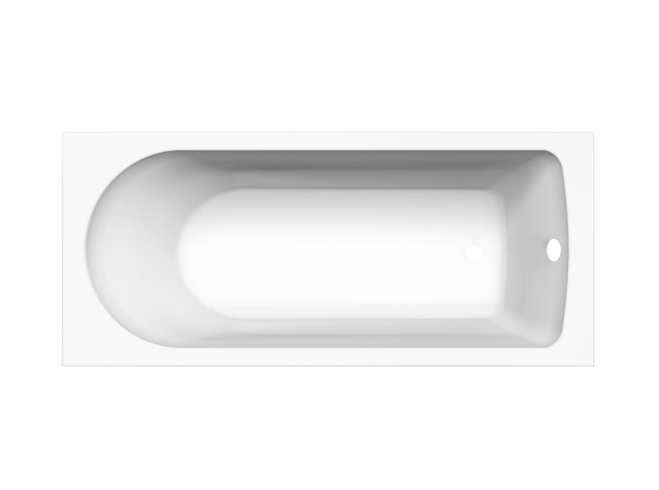 Luca Varess Snello eenpersoons inbouwbad 170 x 75 cm acryl mat wit