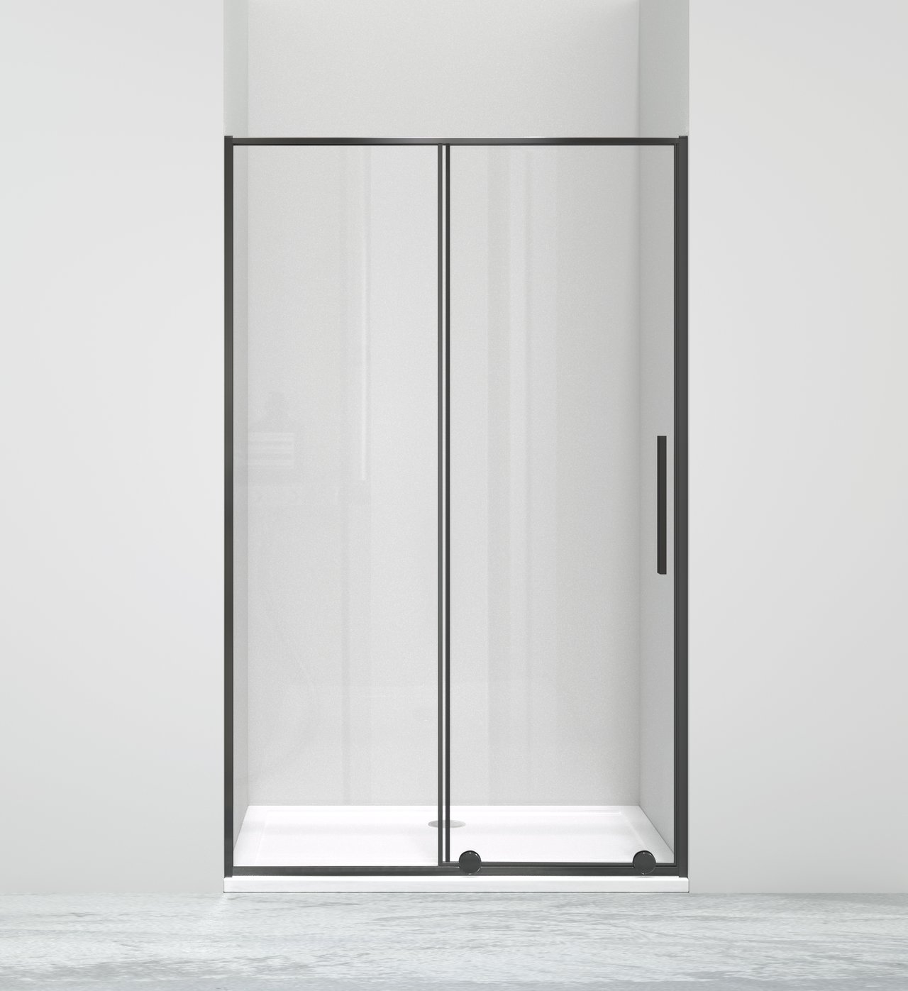 Luca Varess Morano porte coulissante 120 x 190 cm verre transparent profil noir mat