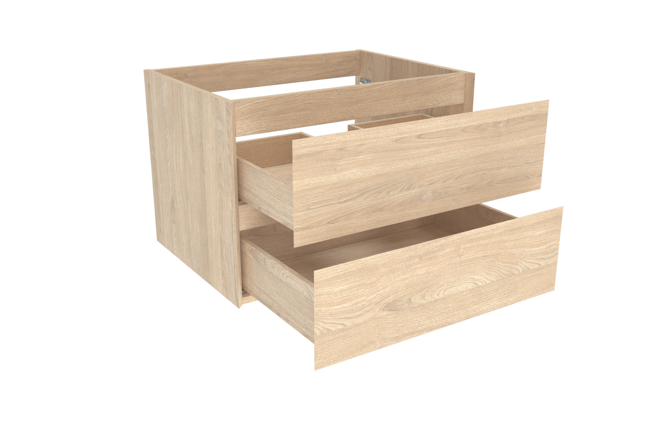 Balmani Mitra meuble sous-vasque suspendu 75 x 55 cm plaqué chêne naturel 2 tiroirs