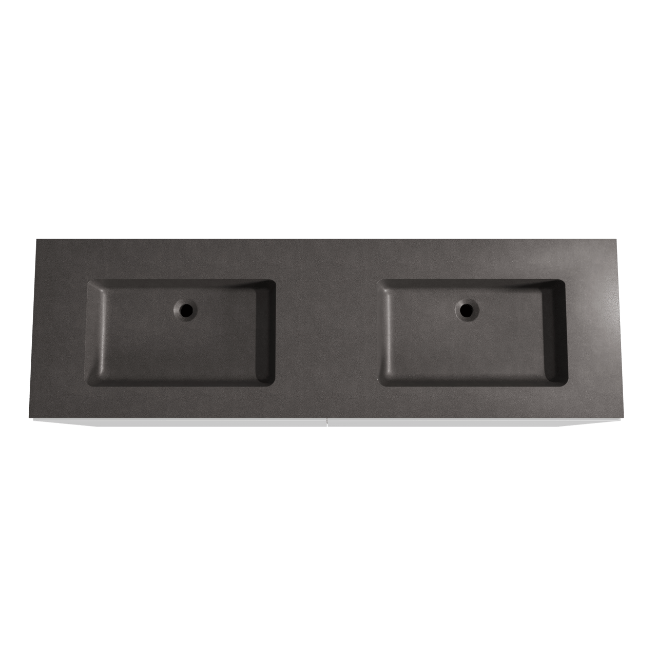 Storke Edge meuble salle de bains à poser 170 x 52 cm blanc mat avec Scuro double vasque en quartz noir mat