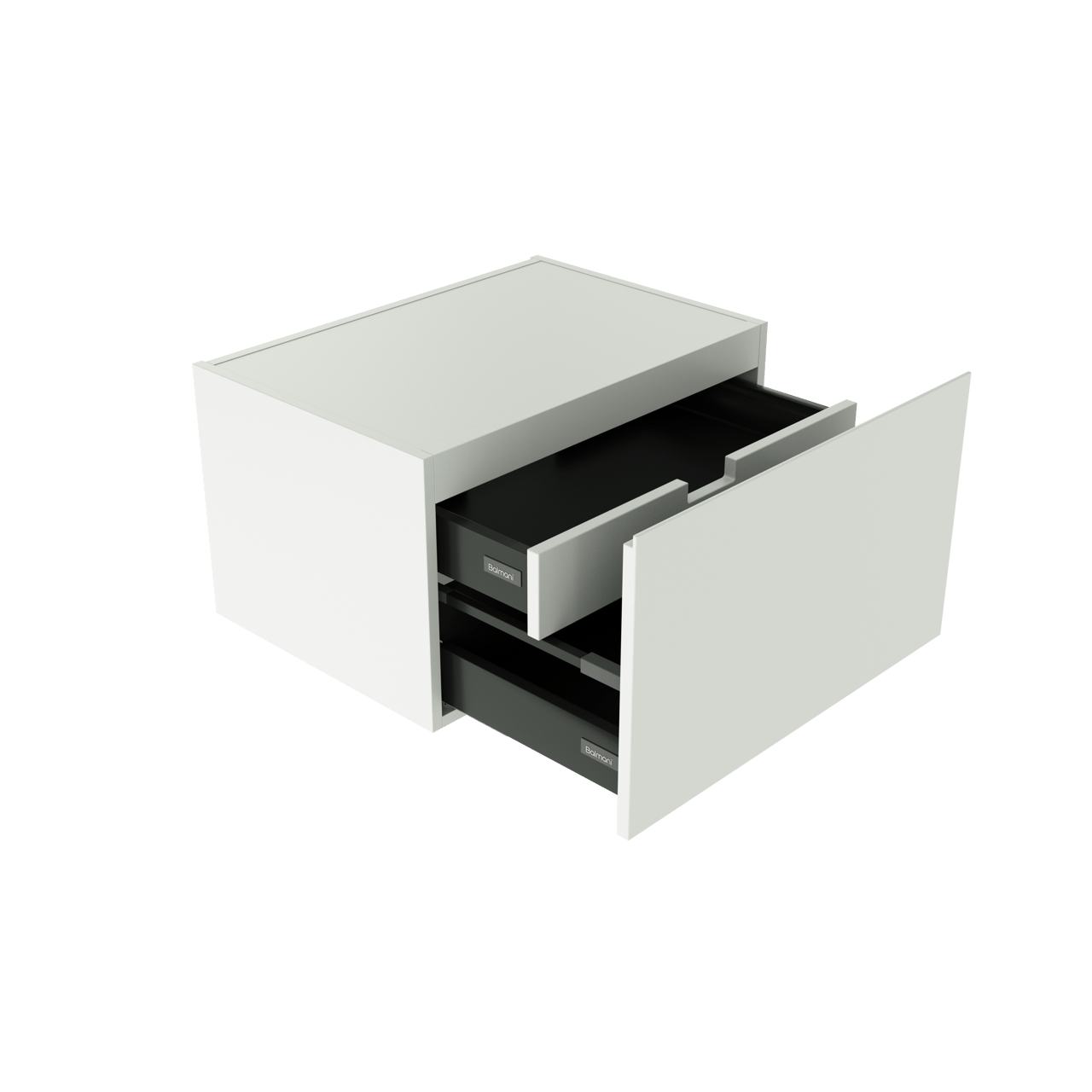 Balmani Studio zwevende wastafelonderkast 70 x 50 cm mat wit 2 lades
