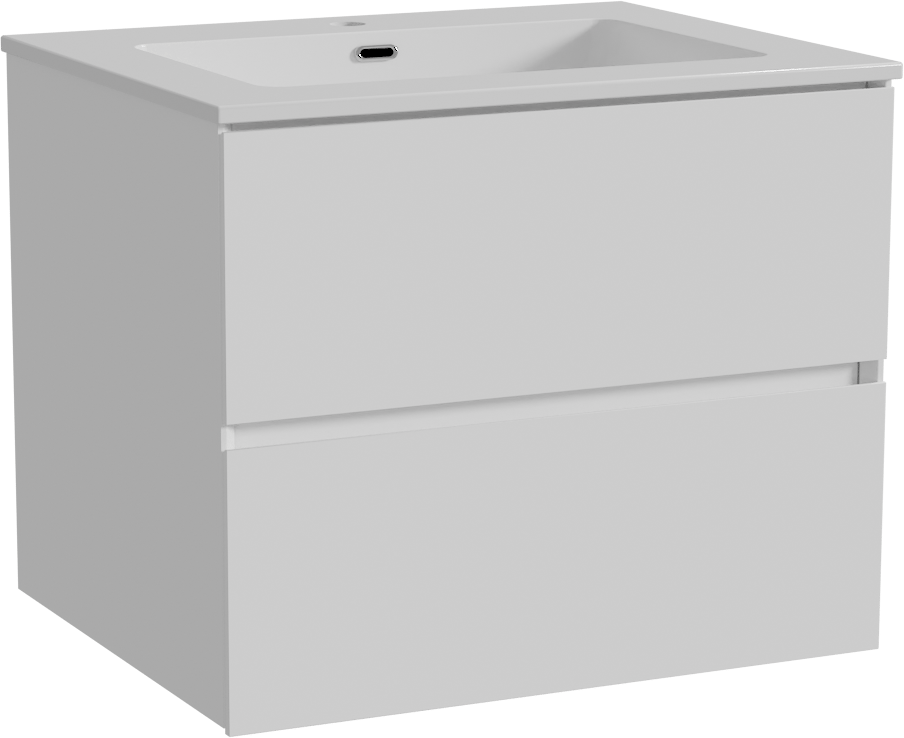 Storke Edge meuble salle de bains suspendu 65 x 52 cm blanc brillant avec Diva plan simple en marbre composite blanc brillant