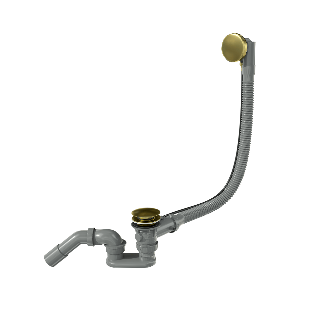 Santeg Unibath Flat siphon de baignoire avec trop-plein 70 cm Brushed Gold