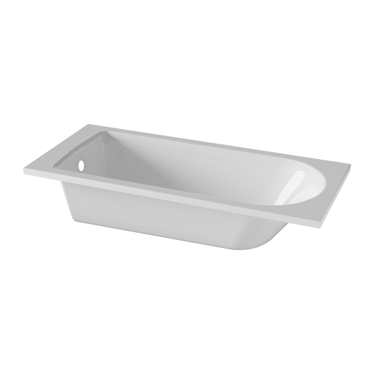 Luca Varess Rosala 1-Personen-Einbaubadewanne: 160 x 70 cm, Acryl, Weiß Glänzend