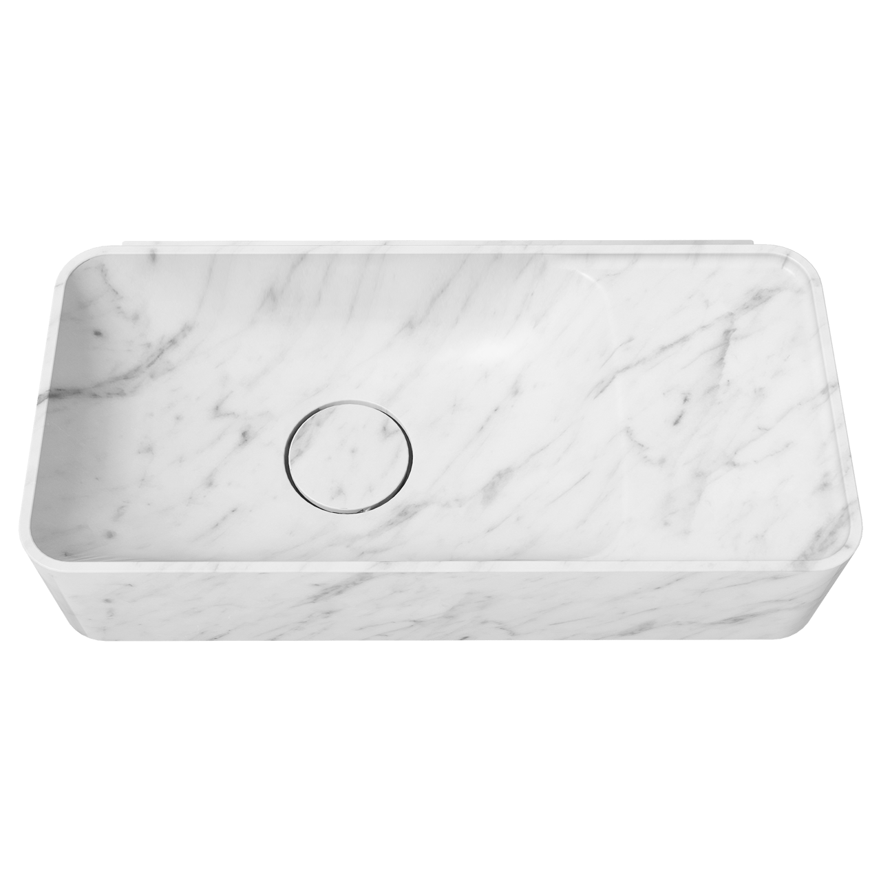 Balmani Fara Handwaschbecken: Carrara-Marmor, 45 x 22 cm